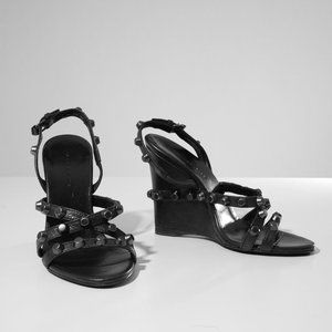 NIB Balenciaga Paris Black Arena Studded Sandals